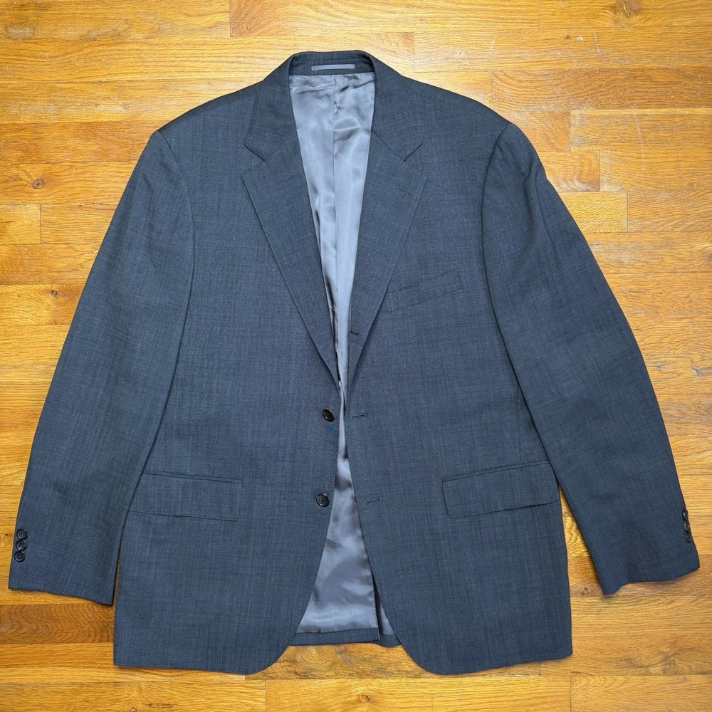 J Press "Pressclusive" Peppin Merino Nailhead Pattern 3 Button Gray Blazer 44L